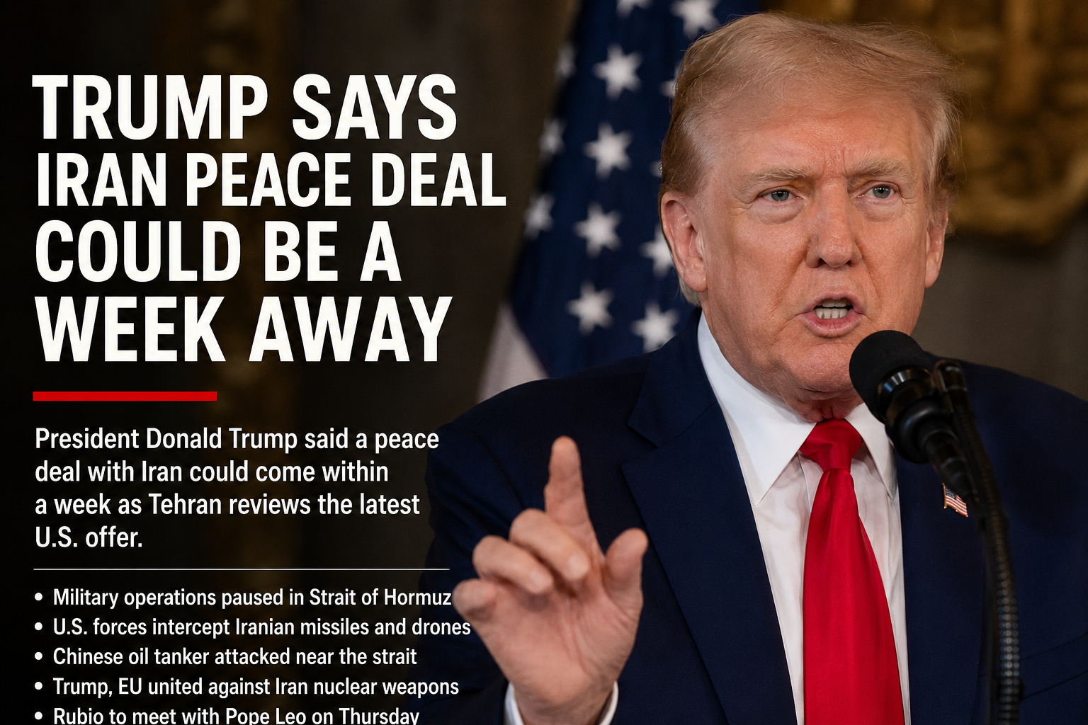 Trump Says Iran Peace Deal Could Come Within a Week