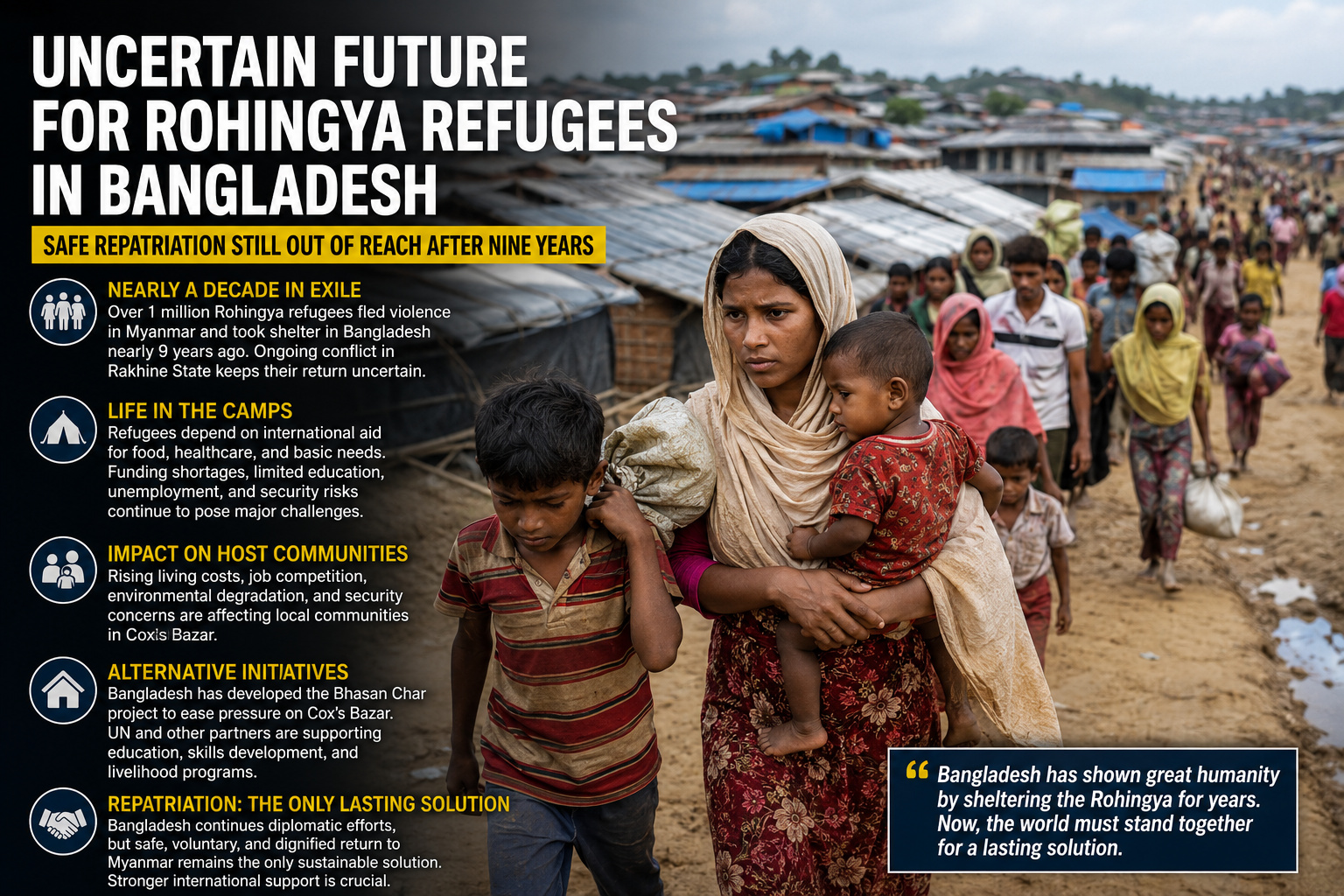 Uncertain Future for Rohingya Refugees in Bangladesh: Safe Repatriation Remains Elusive After Nine Years
