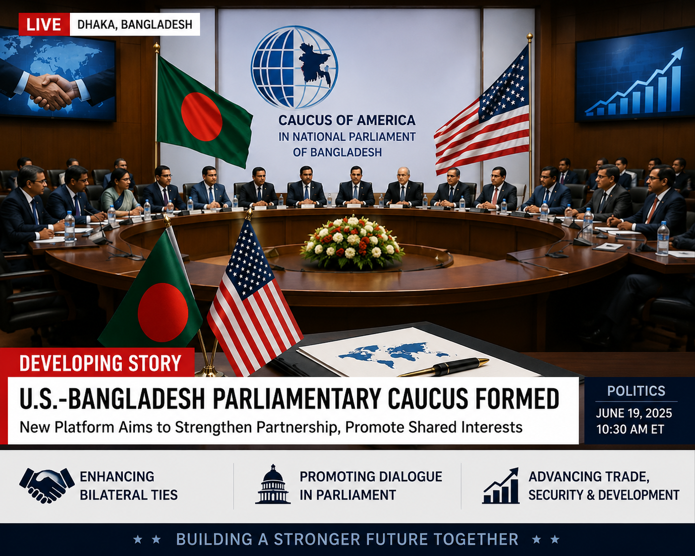 Bangladesh–U.S. Parliamentary Caucus Established Strengthening Legislative Cooperation