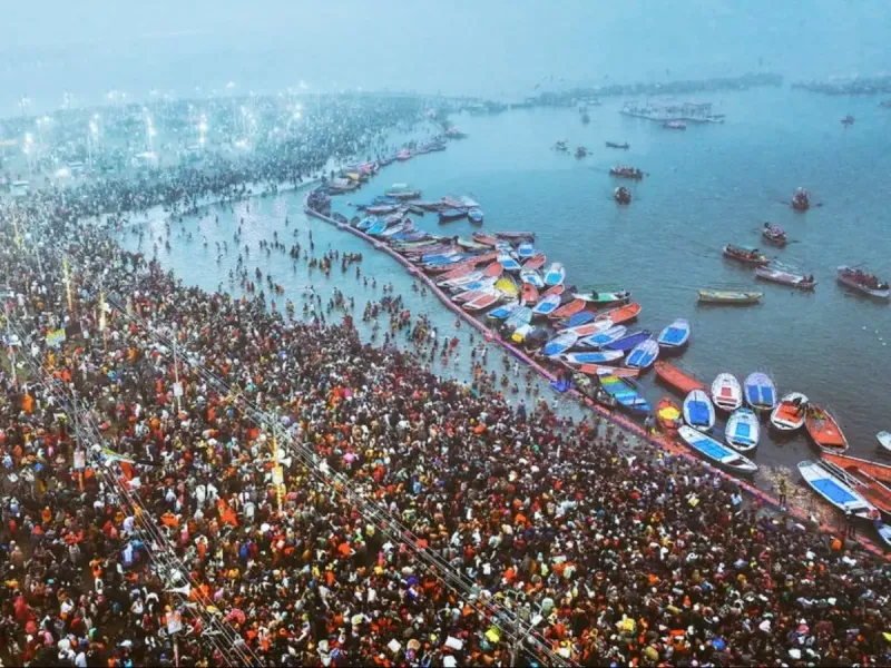 The World's Largest Hindu Religious Festival, After 144 Years, Kumbh Mela in India, with a Gathering of Hundreds of Thousands at the Confluence of the Ganga and Yamuna