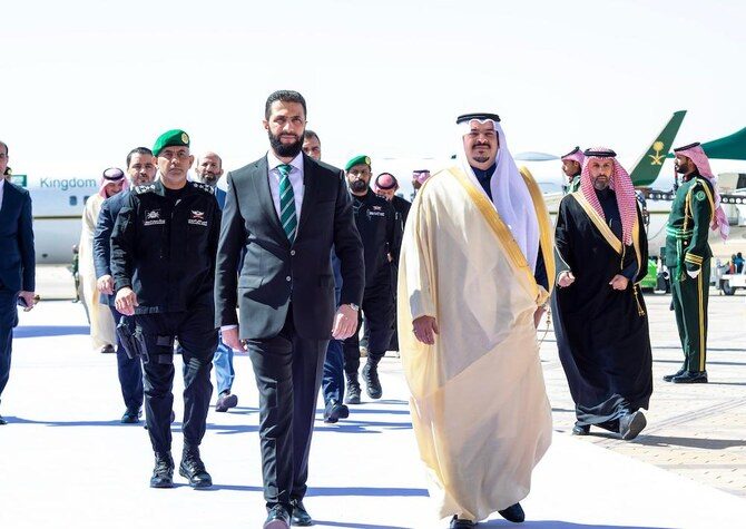Syria's President Ahmed Al-Shara Arrives in Saudi Arabia for First Foreign Visit, to Meet Crown Prince Salman