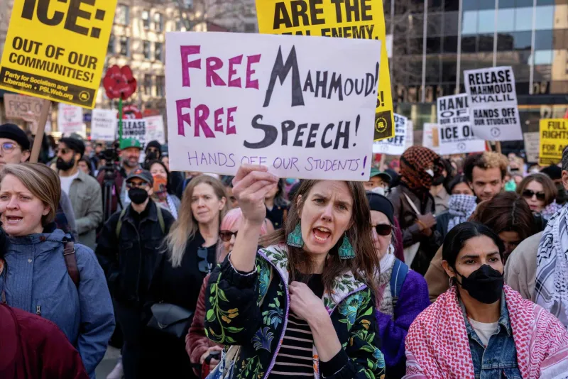 Protests in New York Against the Arrest of Palestinian Student Activist Mahmoud Khalil from Columbia University