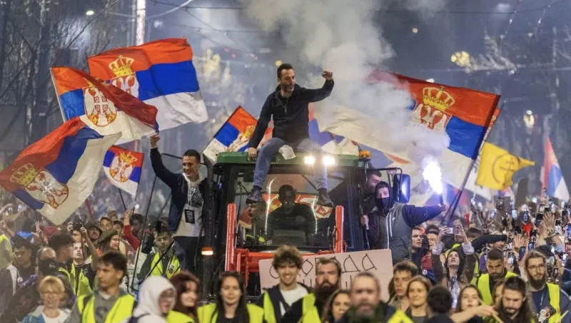 Over 100,000 People Participate in Serbia’s Largest Anti-Government Protest in Belgrade