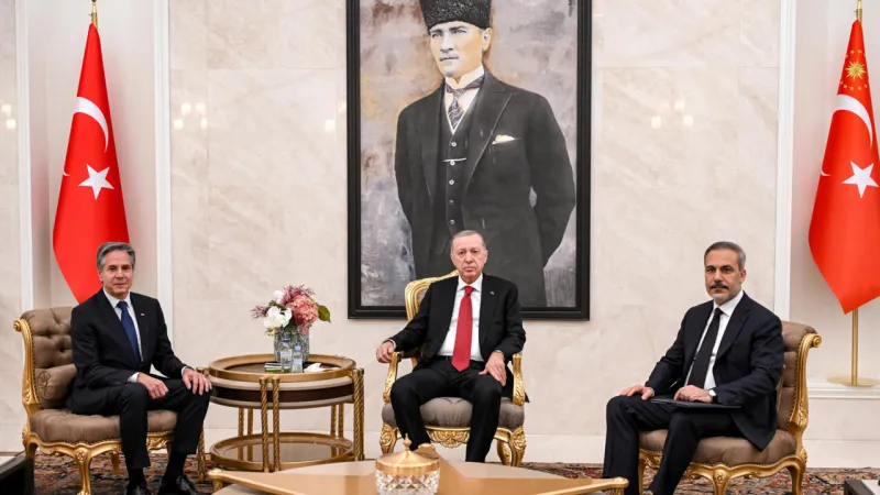 Turkish President Recep Tayyip Erdoğan welcomed U.S. Secretary of State Antony Blinken in Ankara