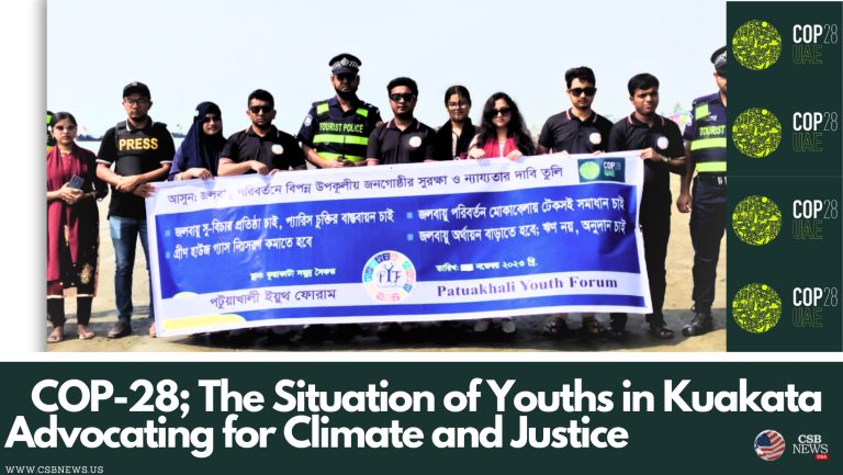COP-28; The Situation of Youths in Kuakata Advocating for Climate and Justice