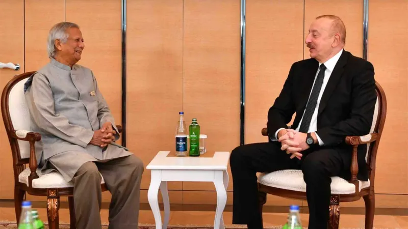 Interim Government Chief Adviser Dr. Muhammad Yunus Meets with Azerbaijan President Ilham Aliyev