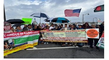 Protest in Florida in Front of President Trump's Residence Demands End to Violence Against Minorities in Bangladesh