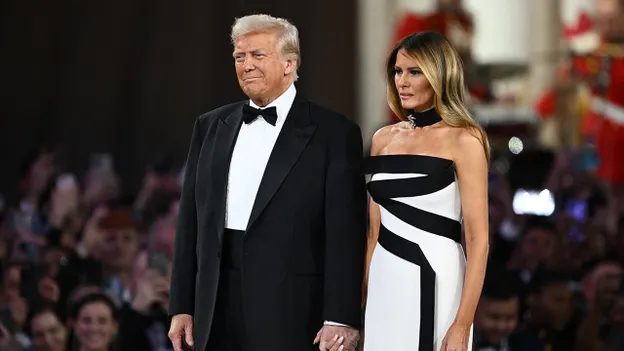 President Donald Trump and First Lady Melania Trump at the Commander-in-Chief Inaugural Ball in Washington, DC