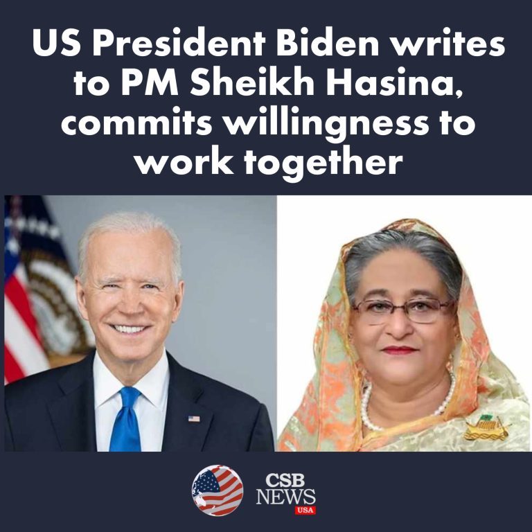 US President Biden writes to PM Sheikh Hasina, commits willingness to work together