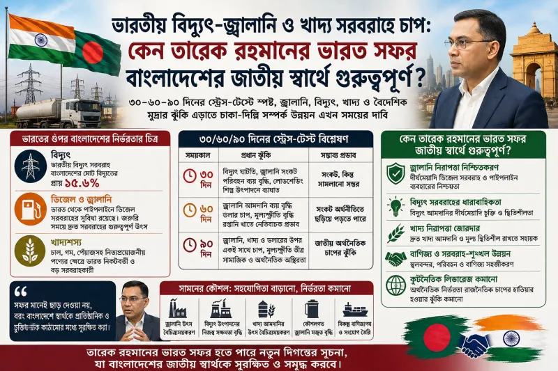 ভারতীয় বিদ্যুৎ-জ্বালানি ও খাদ্য সরবরাহে চাপ: কেন তারেক রহমানের ভারত সফর বাংলাদেশের জাতীয় স্বার্থে গুরুত্বপূর্ণ