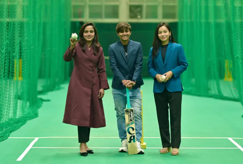 Sabina Khatun and Rituporna Chakma Visit BCB Office, Impress Nigar Sultana with Cricket Skills