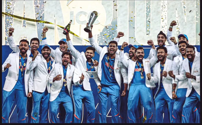India has made history by winning the ICC Champions Trophy 2025 on Sunday, defeating New Zealand by 4 wickets in Dubai. With this victory, India became the first team to win the Champions Trophy three times.