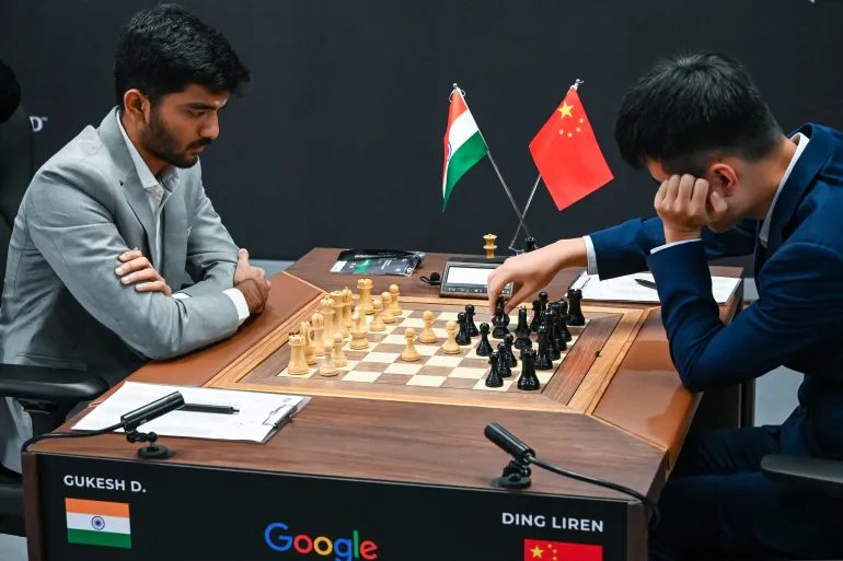 India’s Young Chess Prodigy Gukesh Scores Major Victory in World Chess Championship, Leads Ding Liren 6-5