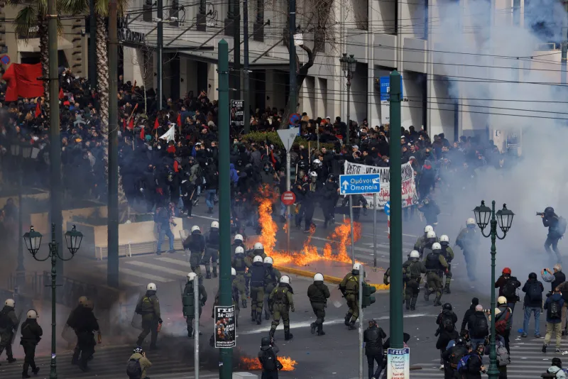 Protests Across Greece Demand Justice for Deadly Train Crash, Over 100 Injured in Clashes with Police