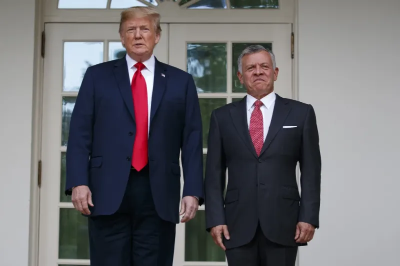 King Abdullah II of Jordan and President Donald Trump at the White House on Gaza Resettlement of Palestinians