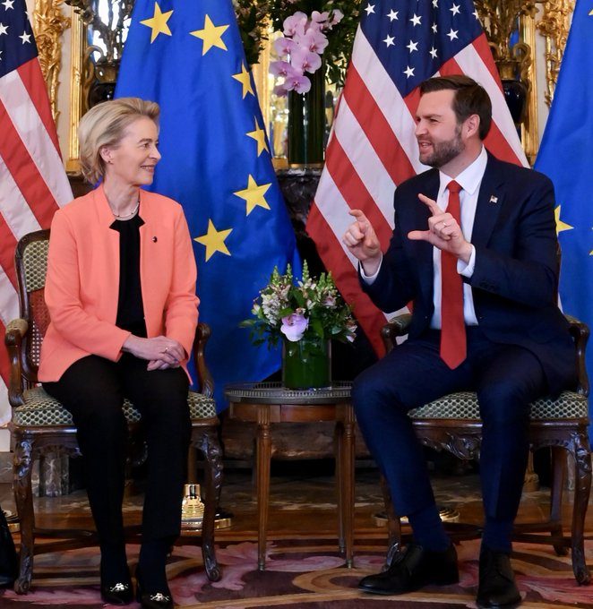 EU Commission President Ursula Discusses Security, Stability, and Technology with Vice President Vance