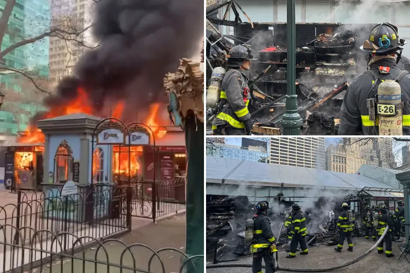 Massive Fire at Bryant Park Holiday Market in New York, No Casualties Reported