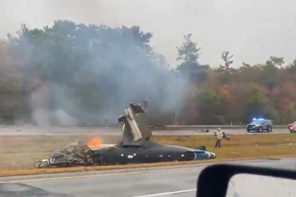 Plane Crashes on Massachusetts Highway, Interstate 195 Closed
