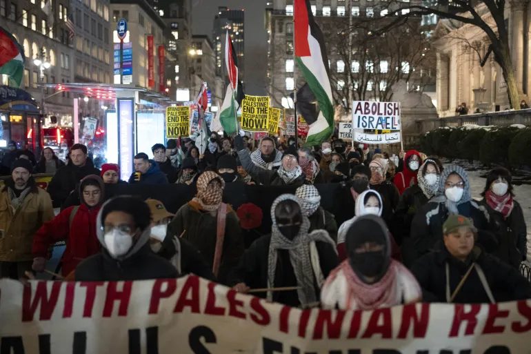 Rally in Support of Palestinian Rights and Freedom in Times Square, New York City