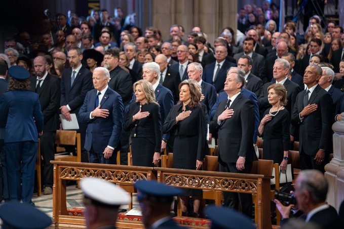 Controversy as Kamala Harris Excludes Trump from Photograph at Jimmy Carter's Funeral, Facing Criticism