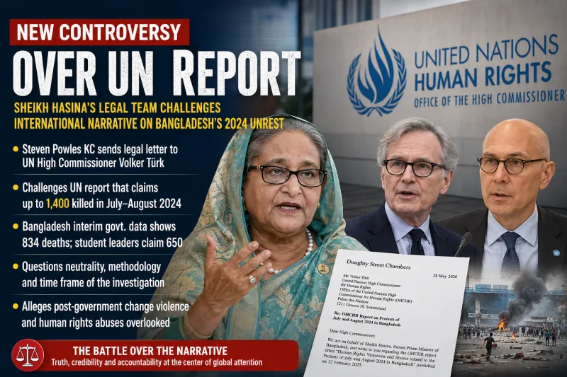 New Controversy Over UN Report: Sheikh Hasina’s Legal Team Challenges International Narrative on Bangladesh’s 2024 Unrest