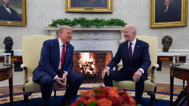 Biden and Trump Meet at White House for First Time in Historic Oval Office Meeting