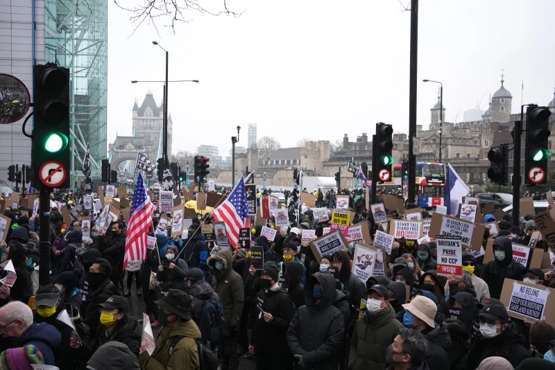 Mass Protest Against China's New Embassy in London Over Human Rights and Security Concerns