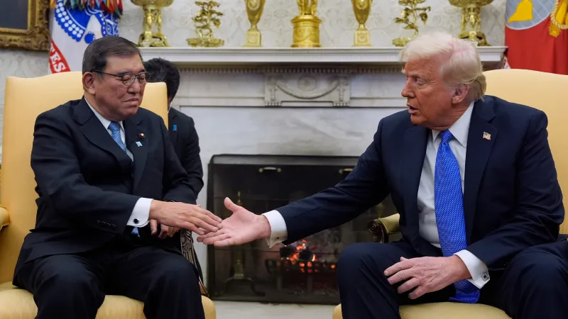 For the First Time, Japanese Prime Minister Shigeru Ishiba Meets President Donald Trump at the White House