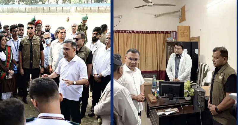 সাত দিনের আলটিমেটাম দিয়ে উত্তরায় হাসপাতাল ও কলেজে তারেক রহমানের ঝটিকা সফর