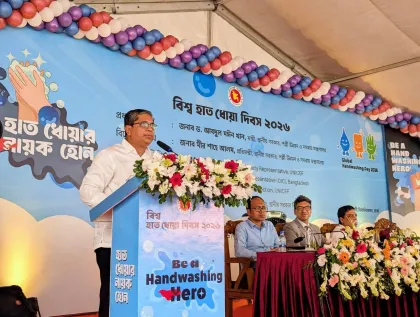 সাবান দিয়ে হাত ধোয়ার অভ্যাসে সুস্থ প্রজন্ম গড়ার আহ্বান: প্রতিমন্ত্রী মীর শাহে আলমের